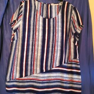 Short sleeve striped blouse
